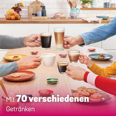 Espressor cu capsule Bosch Tassimo Happy Friendly TAS102E, peste 70 de băuturi, potrivit pentru toate tipurile de cești, oprire automată, sustenabil, dozat perfect, economisește spațiu, 1400 W, negru