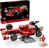 LEGO Icons Ferrari F2004 und Michael Schumacher - F1 Rennwagen Modellbau für Erwachsene - F1 Modellauto Set mit V10-Motor & sammelbarer Fahrer Minifigur - Formel 1 Geschenk zum Vatertag - 11375