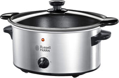 Russell Hobbs Slow Cooker, 3,5 Liter antihaftbeschichtet, Edelstahl, 3 Temperatureinstellungen und Warmhaltefunktion, 160 W Slow Cooker Naty Shop Standardtitel