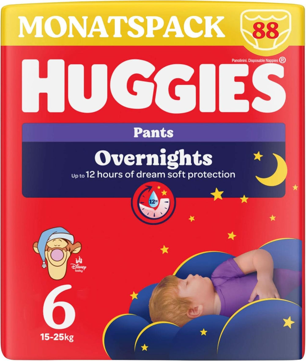 Huggies Night Pants Größe 6 (15-25 kg), Monatswindelbox, 88 Stück Mutter und Baby Naty Shop