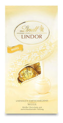 Bile de ciocolată albă Lindt LINDOR | Pungă de 137 g | Aprox. 10 biluțe de ciocolată albă cu umplutură care se topește în gură | Cadou de ciocolată | Cadou de ciocolată