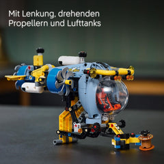 LEGO Technic Tiefseeforscher U-Boot Spielzeug, Bauspielzeug für Kinder, Jungen und Mädchen ab 9 Jahren, kreative Geschenkideen zum Geburtstag, baubares Fahrzeug, mit drehenden Propellern 42201