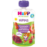 Hipp Super-Hippis Quetschbeutel, Granatapfel-Acerola in Apfel-Himbeere, 100 % Bio-Früchte ohne Zuckerzusatz, 6 Beutel à 100 g Mutter und Kind Naty Shop 6 x 100 Gramm Granatapfel-Acerola-Apfel-Himbeere