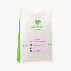 Cafea - Luna I 100% Arabica - Decofeinizată I Boabe de cafea 250g I Ideală pentru ibric Moka, portafiltru, aparat de cafea automat, cafea preparată și presă franceză cu arome dulci și de ciocolată I Prăjire medie
