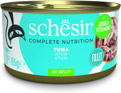 Ton în jeleu, hrană umedă pentru pisici, la conservă, 100% naturală, cu vitamine adăugate, 12 x 85g