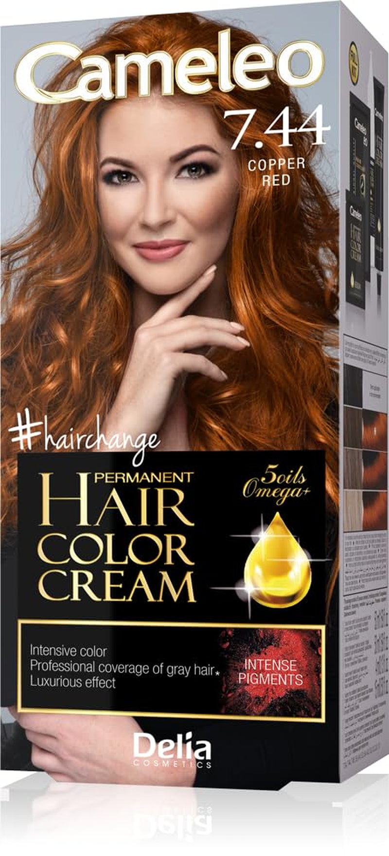 Cameleo - Omega Plus - Vopsea de păr - Roșu cupru - Culoare profundă, permanentă - Colorare permanentă - Protecția părului - Set complet de colorare Vopsea pentru par Naty Shop Titlu implicit