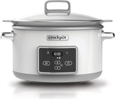 Crock-Pot Digital Slow Cooker Saute Slow Cooker cu Duraceramic 5 litri, CSC026X Slow Cooker Naty Shop Alb 5 litri