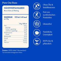 Blue Farm Pure Oat Base für bis zu 8 Liter Haferdrink zum Selbermischen – 100 % beste Bio-Qualität – 100 % vegan, laktosefrei & glutenfrei – 90 % weniger Verpackungsmüll