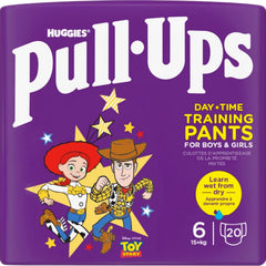 Scutece de zi Huggies Pull-Up, Trainer, pentru băieți – 2–4 ani, mărimea 6–7, scutece Pull-Up (40 de pantaloni) – Pantaloni de antrenament la toaletă pentru un antrenament ușor la toaletă – Învață de la ud la uscat
