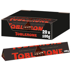 Toblerone Dark 20 x 100 Gramm, Schweizer dunkle Schokolade mit Honig und Mandelnougat Pralinen Naty Shop Standardtitel