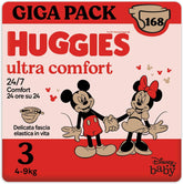 Scutece Huggies Ultra Comfort, mărimea 3 (4-9 kg), design Disney, 168 bucăți