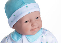 JC Toys La Baby Puppe, 51 cm, weicher und waschbarer Körper, magische Flasche und Schnuller, Blau, entworfen in Spanien, ab 2 Jahren