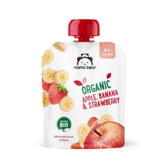 Mama Bear, Bio-Püree verschiedene Früchte, Set 6 x 90 Gramm Mutter und Kind Naty Shop