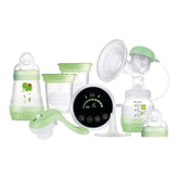 MAM Elektrische und manuelle Milchpumpe 2 in 1, mit 9 Stimulationsstufen, enthält 2 Flaschen, einfacher Start, grün Zubehör Essen und Stillen Bebe Naty Shop
