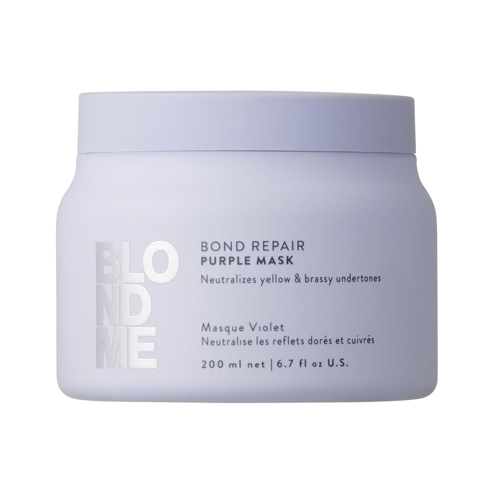 Schwarzkopf Professional BLONDME Bond Repair Purple Mask Mască pentru păr rece Neutralizează tonurile galbene pentru părul vopsit, albit și deschis Condiționare profundă și întărire 200 ml Masca de par Naty Shop Titlu implicit