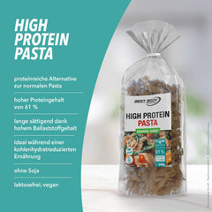 Best Body Nutrition Protein Pasta 6 x 200 g – Fit4Day High Protein Tagliatelle – 61 % Protein, Low Carb, Vegan & Laktosefrei, Sojafrei – Hochwertiges Erbsenprotein – Für kohlenhydratarme Diäten
