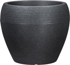 Scheurich Lineo, ghiveci din plastic, granit negru, diametru 30 cm, înălțime 24,1 cm, volum 11 l.