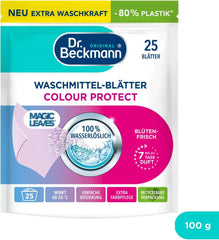 Waschmitteltücher Dr. Beckmann MAGIC LEAVES COLOR | Vordosierte und wasserlösliche Waschtücher | Platzsparend und einfach zu bedienen | 25 Blatt Waschmittel von Naty Shop