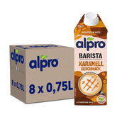 Alpro Barista Karamell – Zum Aufschäumen – Von Natur aus laktosefrei – 8 x 750 ml – Haltbar
