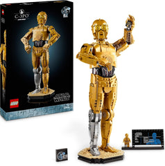 LEGO Star Wars 75398 C-3PO Figur – Sammler Modell für Erwachsene – mit Ständer, Infotafel und Minifigur zum Bauen, Spielen und Ausstellen – Geschenkidee für Fans