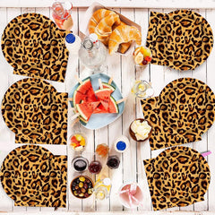 Leopardenmuster Partygeschirr Kindergeburtstag Deko Geburtstag Party Geschirr Dschungel Pappteller Becher Servietten Babyparty Tischdeko Set