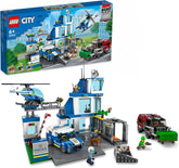 LEGO 60316 City Polizeistation mit Polizeiauto, Müllauto und Hubschrauber, Gebäude zum Bauen mit 3 Figuren, Polizei-Spielzeug für Jungen und Mädchen ab 6 Jahren, Geschenk für Kinder