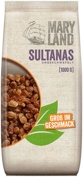 Maryland-Sultanas, getrocknete Rosinen, natürlich süß, ohne Zuckerzusatz – ohne Konservierungsstoffe, 1 kg dehydrierte Produkte Naty Shop