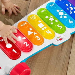 Fisher-Price Light-up gigant xilofon - instrument muzical electronic pentru a trage împreună cu melodii cu conținut de învățare, pentru copii, copii mici de la 9 luni, multicolor, versiune: franceză, HJK40 Jucarii Bebe Naty Shop