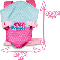 CRY BABIES Babytrage - Puppentrage, tragbar Vorne und Hinten, Tragesitz; Puppenzubehör für Cry Babies Puppen und alle 30cm Puppen geeignet - Perfekte Spielzeug für Kinder ab 3 Jahren