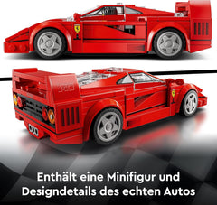 LEGO Speed Champions Ferrari F40 Supersportwagen, Spielset mit baubarem Spielzeugauto und Fahrer-Minifigur, Bauset zum Sammeln für Kinder, Geschenk für Jungen und Mädchen 76934