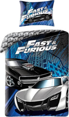 Lenjerie de pat pentru copii, filme si desene animate, reversibila, bumbac Lenjerie de pat - copii Naty Shop Fast And Furious