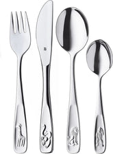 WMF Animals set de tacâmuri din oțel inoxidabil pentru copii, 4 piese, Cromargan lustruit Bucatarie Naty Shop