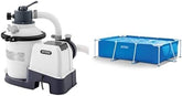 Sistem de filtrare cu nisip Krystal Clear SX925, Capacitate de circulație 2.000 l/h, 26642, Piscină cu cadru dreptunghiular și alb - Piscină supraterană - 300 x 200 x 75 cm, Albastră