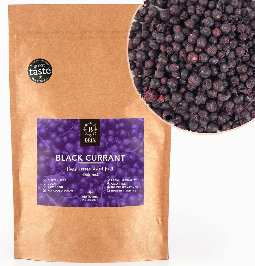 BRIX Coacăze negre uscate | Coacăze negre uscate 105 g | Great Taste Award, coacăze negre uscate | Fără OMG, fără gluten, vegan, vitamine reținute Produse deshidratate Naty Shop Titlu implicit