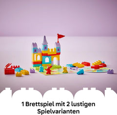 LEGO DUPLO Hopsys Burgspiel - Lernspielzeug zur Förderung der Motorik für Kleinkinder - 3 Tierfiguren, Spielzeugschloss & Brettspiel mit Drehscheibe - Geschenk für Mädchen & Jungen ab 3 Jahren - 10450
