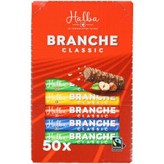 Batoane de ciocolată cu lapte Branches, pachet de 50 - Batoane de ciocolată cu lapte cu umplutură de cremă de alune - Ciocolată elvețiană - Pachet vrac de 50 de batoane ambalate individual (23g fiecare) / 1150g