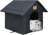 Katzenhaus Für Draußen Winterfest Wasserdicht Wetterfester Katzenhöhle Haustierhaus mit Katzenmatte Warm Hundehöhle Waschbar Hundehaus Tierheim Für Streuner Haustiere 40x35x40