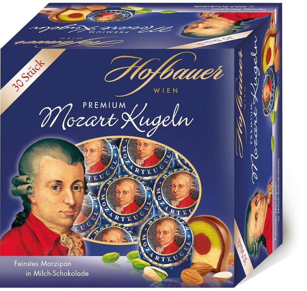 Hofbauer Wiener Mozartkugeln, Milchschokolade Box 600 Gramm (30 Stk.) Naty Shop Box 30 Stück