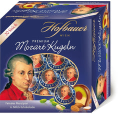 Hofbauer Wiener Mozartkugeln, Milchschokolade Box 600 Gramm (30 Stk.) Naty Shop Box 30 Stück