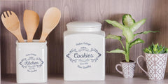Excelsa cutie de biscuiți, ceramică, alb fildeș, Capacitate: 3 litri Cutii depozitare alimente Naty Shop