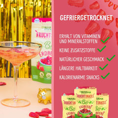 Căpșuni organice liofilizate: 70g căpșuni uscate pentru smoothie bowls, muesli, toppinguri pentru terci - fructe de pădure liofilizate fără zahăr adăugat - căpșuni liofilizate - fructe NutriPur Produse deshidratate Naty Shop