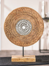 Casablanca sculptură decorativă mare - sculptură rotundă din lemn de aluminiu culoare: argintiu natural - decorare cameră de zi cadou aniversare înălțime 46 cm Statuete si sculpturi Naty Shop Culori naturale Înălțime 46 cm