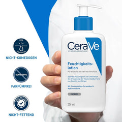 Cerave Körperlotion mit Dosierpumpe, geeignet für Neurodermitis und trockene oder sehr trockene Haut, 236 ml Kosmetik und Schönheit Naty Shop