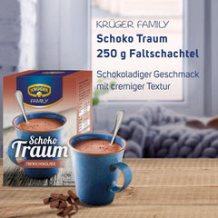 KRÜGER Family, Pudră de cacao pentru ciocolata calda, 8 cutii x 10 plicuri, 8 x 250 grame Cacao si Ciocolata Calda Naty Shop