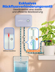 Sistem automat de udare WiFi pentru interior – Sistem inteligent de irigare prin picurare cu control prin aplicație, computer de udare pentru 10 plante de apartament, udare de sărbători și udare a plantelor (Gri)