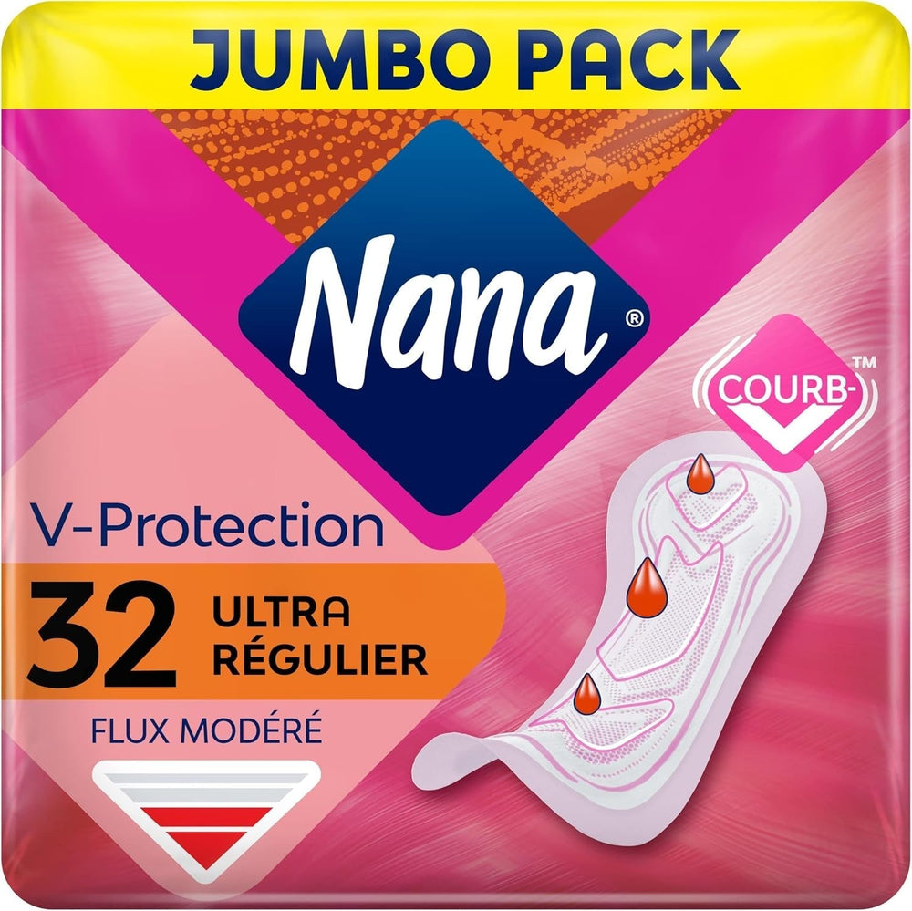 Prosoape sanitare Ultra Regular - Flux moderat - 32 de șervețele în pungi individuale