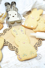 ScrapCooking - Hase Ausstecher & Stempel Set - Ostern Ausstecher für Plätzchen, Kekse, Fondant - Edelstahl Ausstecher & Holz Stempel - Backform Zubehör Hasen Tieren Geburstag Deko - 2099