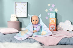 Baby Annabell Sweet Dreams Pucksack, lila Blaue Puckdecke mit Öhrchen-Details und Flügeldruck für 36 und 43 cm große Puppen, 706886 Zapf Creation