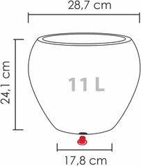 Scheurich Lineo, ghiveci din plastic, granit negru, diametru 30 cm, înălțime 24,1 cm, volum 11 l.