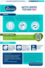 Dr. Beckmann Fest Wipes, Active-White, 15 Tücher Waschmittel Naty Shop